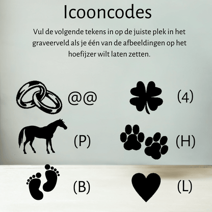 Hoefijzer eigen paard graveren met persoonlijke tekst - Hoefijzergeschenk.nl