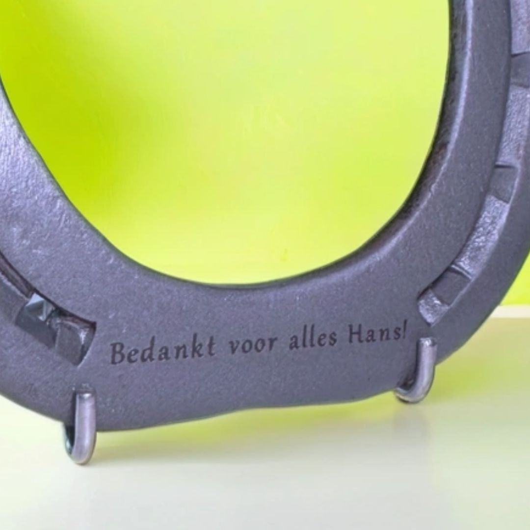 Hoefijzergeschenk persoonlijke tekst - Hoefijzergeschenk.nl