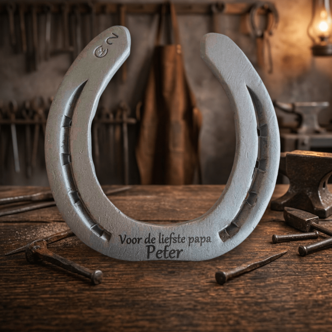 Naturel hoefijzer voor Vaderdag - Hoefijzergeschenk.nl