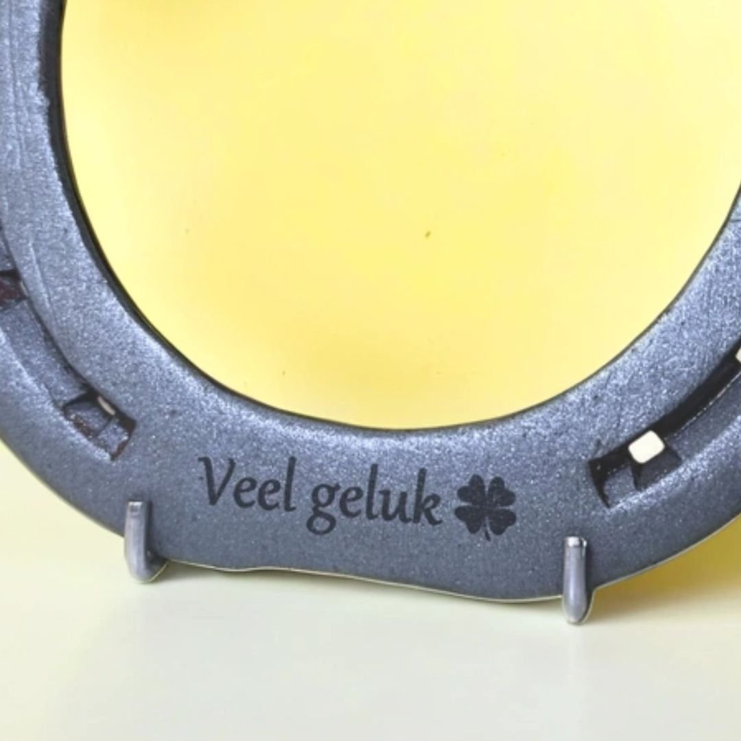 Hoefijzergeschenk 'Veel geluk' - Hoefijzergeschenk.nl